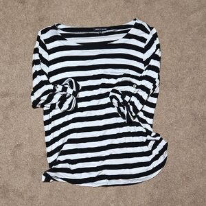 Cable & Gauge Black and White Striped Blouse